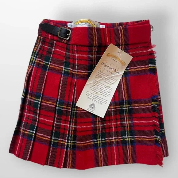 Authentic Girl’s Wool Plaid Scottish Tartan Kilt Size 2 - Picture 2 of 8